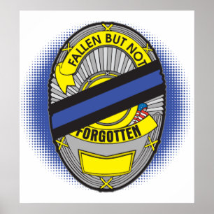 Póster Blue Line fino Badge