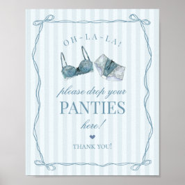 Póster Blue Lingerie Bachelorette Panties Please Sign