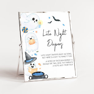 Póster Blue Little Boo Halloween Diapers nocturnos