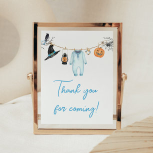 Póster Blue Little Boo Halloween Gracias por venir