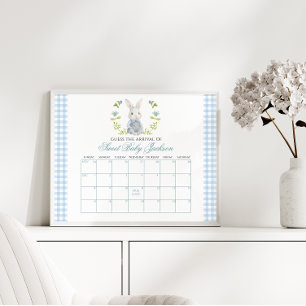 Póster Blue Little Bunny Spring Baby Date Callendar