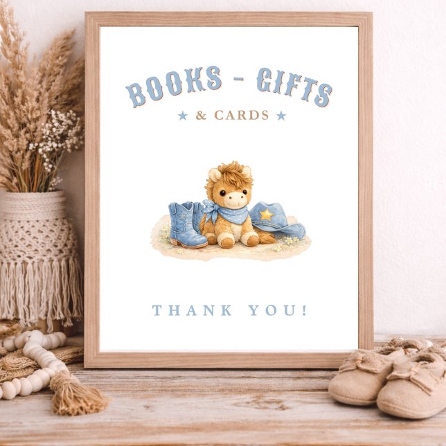 Póster Blue Little Cowboy Baby Shower Cards Books Gifts (Subido por el creador)