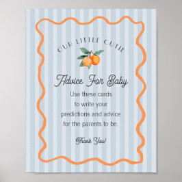 Póster Blue Little Cutie Citrus Consejo de ducha para el