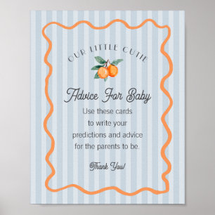 Póster Blue Little Cutie Citrus Consejo de ducha para el 