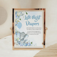 Blue Little Peanut Elephant Late Night Diapers
