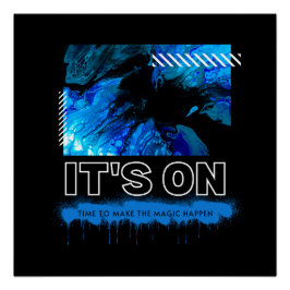 Póster Blue Marble Abstract Acrylic Street Graphic