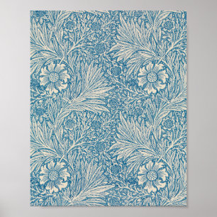 Póster Blue Marigolds (by William Morris)