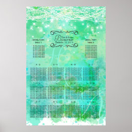 Póster Blue Mason Jar Under the Stars Seating Chart