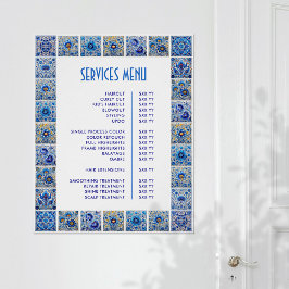 Póster Blue Mediterranean Tiles Frame Price
