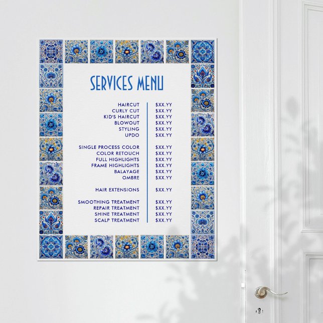 Póster Blue Mediterranean Tiles Frame Price (Subido por el creador)