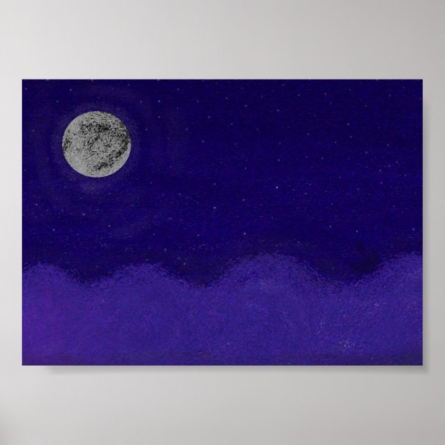 Póster Blue Moon Diun Art Decor (Frente)