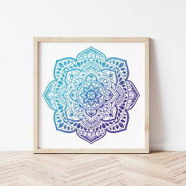 Póster Blue Moon Mandala Print