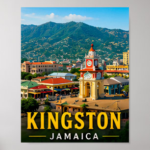 Póster Blue Mountains de Kingston y cultura jamaicana