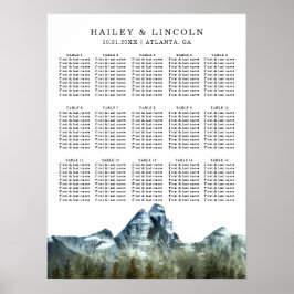 Póster Blue Mountains Wedding Seating Chart