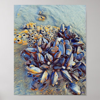 Póster Blue Mussel 8 x 10 Imprimir lienzo