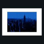 Póster Blue New York City White Border Poster<br><div class="desc">Pop Art Style Manhattan New York City Artwork</div>