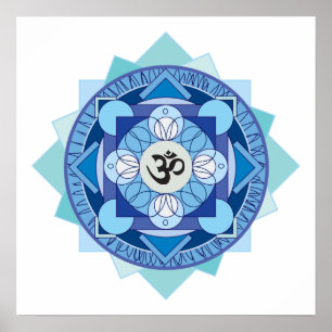 Póster Blue OM Mandala