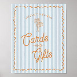 Póster Blue Palm Springs Pastel Beach Cards & Gifts