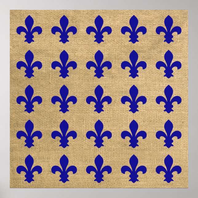 Póster Blue Pariods Fleur de Lys Pattern (Frente)