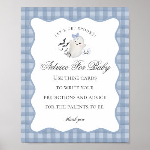 Póster Blue Pastel Little Boo Ghost Advance para el Rótul