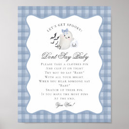 Póster Blue Pastel Little Boo Ghost Dont Say Baby Game