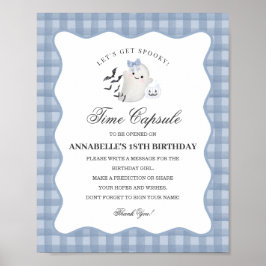 Póster Blue Pastel Little Boo Ghost Time Capsule Game