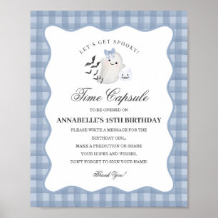 Póster Blue Pastel Little Boo Ghost Time Capsule Game