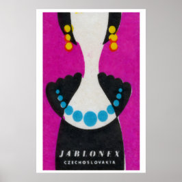 Póster Blue Pearl Necklace - Matchbox Print - Czech Wall