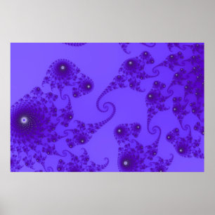 Póster Blue Purple Seahorse Herd Poster