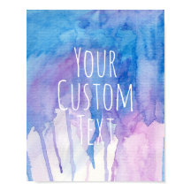 Blue & Purple Watercolor - Custom Quote | Poster