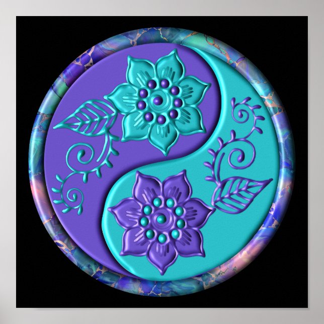 Póster Blue & Purple Yin Yang (Frente)