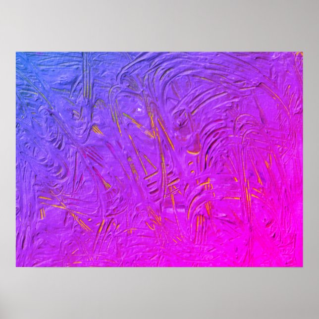 Póster Blue Red Purple Pink Yellow Trendy Moderne Resumen (Frente)