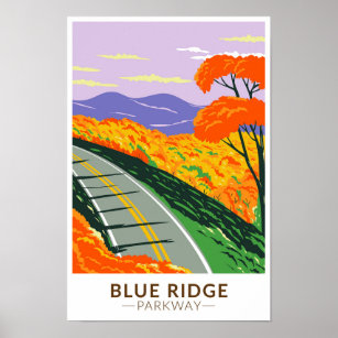 Póster Blue Ridge Parkway Vintage