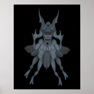 Póster Blue Scary Goblin Halloween