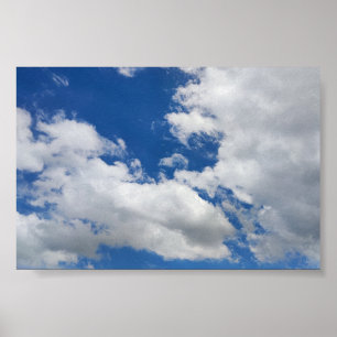 Póster  Blue Sky and White Clouds Heavenly Cloud Poster