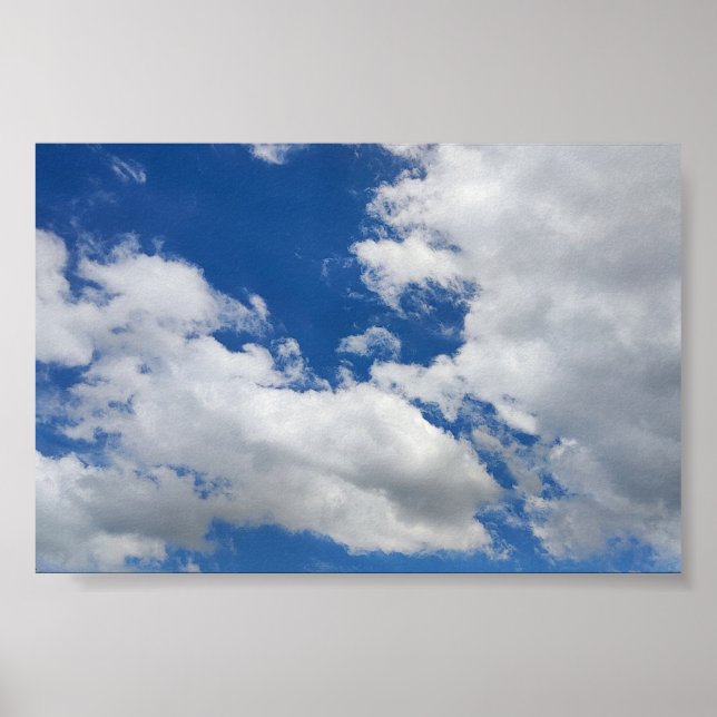 Póster  Blue Sky and White Clouds Heavenly Cloud Poster (Frente)