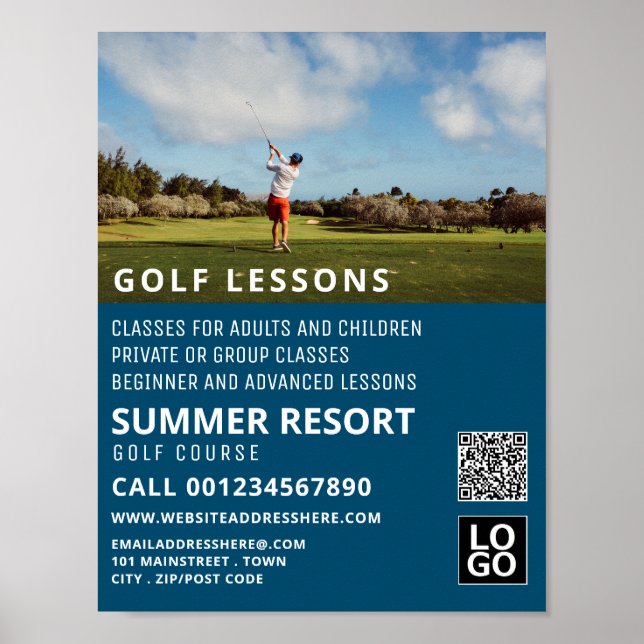 Póster Blue Sky, Anuncio de Lecciones GoIf (Frente)