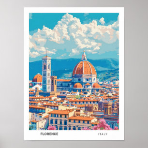 Póster Blue Sky en Florencia Italia Viajes de época