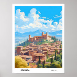 Póster Blue Sky en Granada España Viajes de época