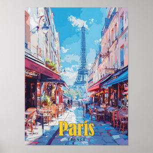 Póster Blue Sky en París Francia Viajes de época
