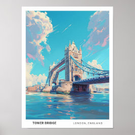 Póster Blue Sky en Tower Bridge Londres Inglaterra Viajes