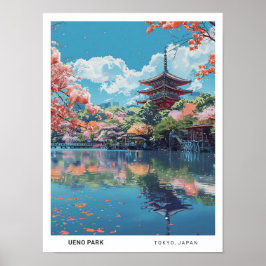 Póster Blue Sky en Ueno Park Tokyo Viajes de época Japón