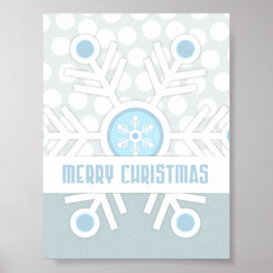 Póster Blue Snowflakes Contemporary