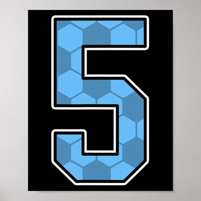 Póster Blue Soccer Pattern Number 5 Jersey Player Uniform (Frente)