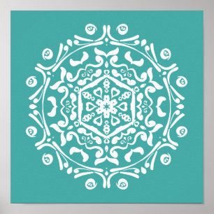 Póster Blue Spruce Mandala