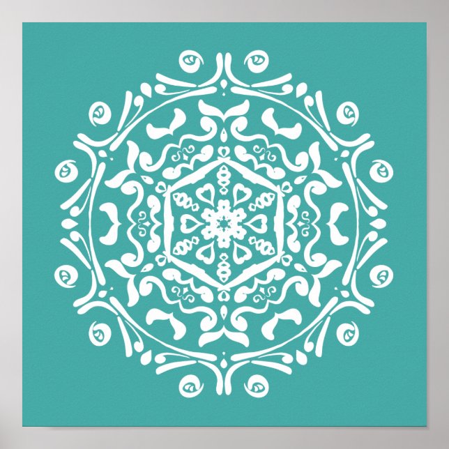 Póster Blue Spruce Mandala (Frente)