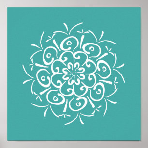 Póster Blue Spruce Mandala