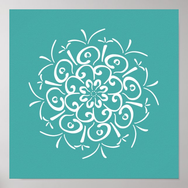 Póster Blue Spruce Mandala (Frente)