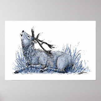 Póster Blue Stag