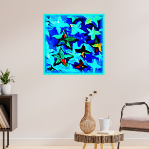 Póster Blue Starry Night Sky. ¡Hazte con una en Zazzle